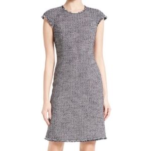 Rebecca Taylor Black and White Textured Midi Dress Sz 6